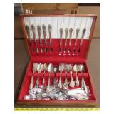 Oneida & Rogers Bros Flatware w/ Storage Box