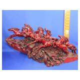 Nine Running Horses Resin Sculpture
