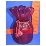 Cranberry Pilgrim Art Glass Vase