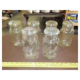 6 Ball & Atlas Quart Jars w/ Glass Lids