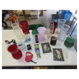 Table Lot of Vases & Household