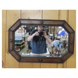 Wood Frame Beveled Glass Mirror - 26'x18'