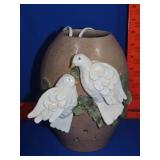 Pottery Dove Lighted Vase