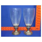 Pair of Weighted Sterling Candle Holders - 349g