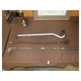 2 Walking Sticks & Golf Club