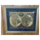 Framed Gold Foil World Map - 32'x26'