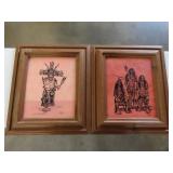 2 Philma Clark Native American Artwork - 17'x20'
