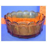 Fostoria Amber Coin Dot Bowl - 7.5'