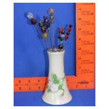 Hand Painted Hat Pin Holder w/ Pin
