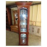 Cherry Finish Lighted Curio Cabinet