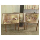 3 Vintage TV Trays