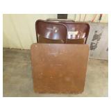 3 Metal Folding Chairs & Card Table