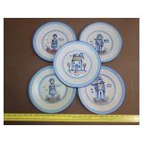 5 M.A. Hadley Pottery Plates - 9'