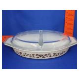 Pyrex Golden Acorn Divided Casserole
