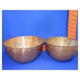 2 Copper Mixing Bowls