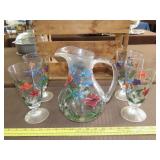 6pc Oneida Hand Painted Water Set