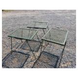 3 Metal Patio Tables - 18x14x17