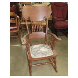 Oak Rocker w/ Tapestry Seat