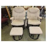 Pair of Swivel Rocking Chairs