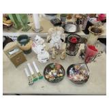 Table Lot of Figurines & Household Decor