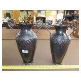Pair Metal Vases