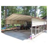 Aluminum Framed Car Shed - 21'W 23'D 107' T