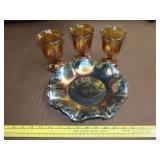 Four Piece Carnival Glass Lot