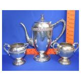 3 Piece Silver Plate Tea Set