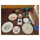 Table Lot of Glassware & Decor