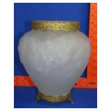 Art Deco Tiffin Frosted Glass Poppy Vase