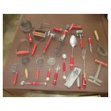 Vintage Red Handle Kitchenware