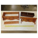 4 Wood Wall Shelves / Racks