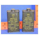 2 Military Lubricating Oil Cans - 1969
