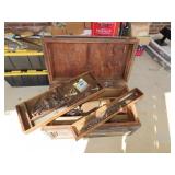 Antique Wood Tool Box w/ Contents