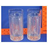 2 Ralph Lauren Herringbone Crystal Highball Glass