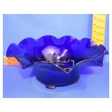 Cobalt Blue Footed Bowl - 12'