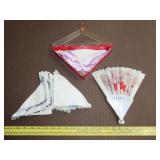 Handkerchief Box w/ Contents & Hand Fan