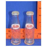 Pair of Glass Pepsi Salt & Pepper Shakers
