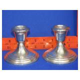 Pair Gorham Weighted Sterling Candle Holder - 624g
