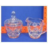 Anchor Hocking Star of David Cream & Sugar