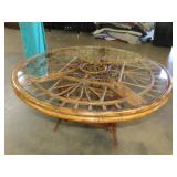 Vintage Bamboo & Rattan Coffee Table