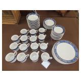 63pc Gibson Designs Royal Duchess Blue Dinnerware