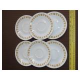 6 Corelleware Butterfly Gold Saucers