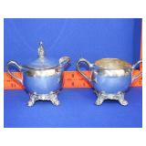 Rogers Silver Plate Cream & Sugar