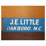 J.E. Little Oakboro NC Double Sided Metal Sign