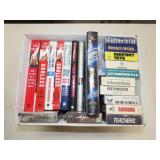 Box of VHS Tapes & Books
