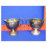 Pair Hamilton Weighted Sterling Cream & Sugar