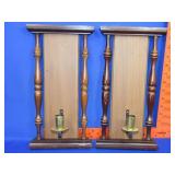 Pair of Wood Wall Candle Holders