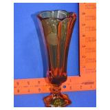 Fostoria Amber Coin Footed Bud Vase