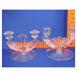 2 Glass Candle Holders
